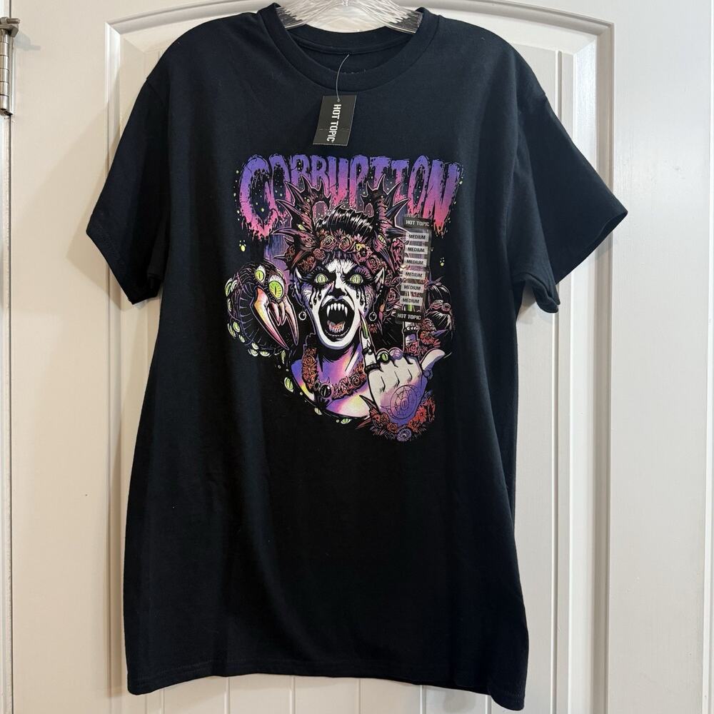 NWT Hot Topic Terraria Logo Corruption Black Crew Short Sleeve T-Shirt Men's M